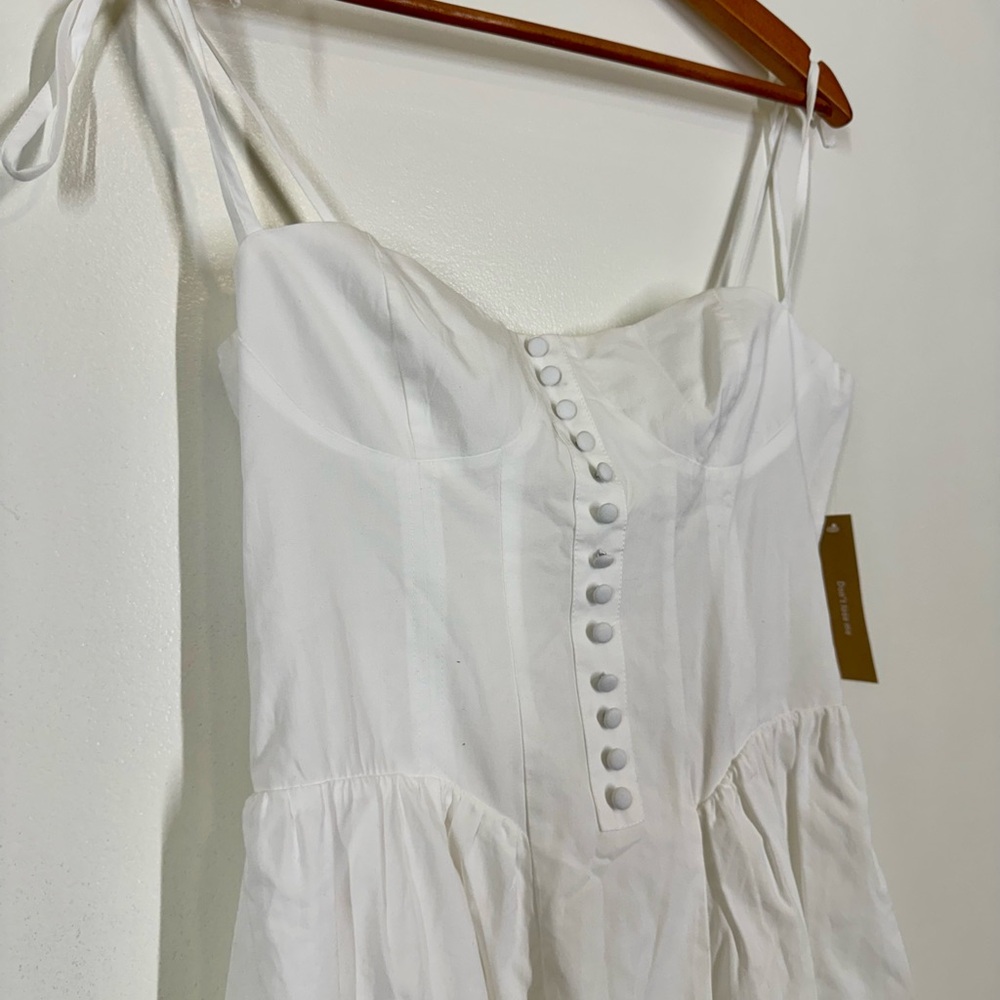 o.p.t White Dress with structured top and flowy skirt  *NWT* - Picture 3 of 12